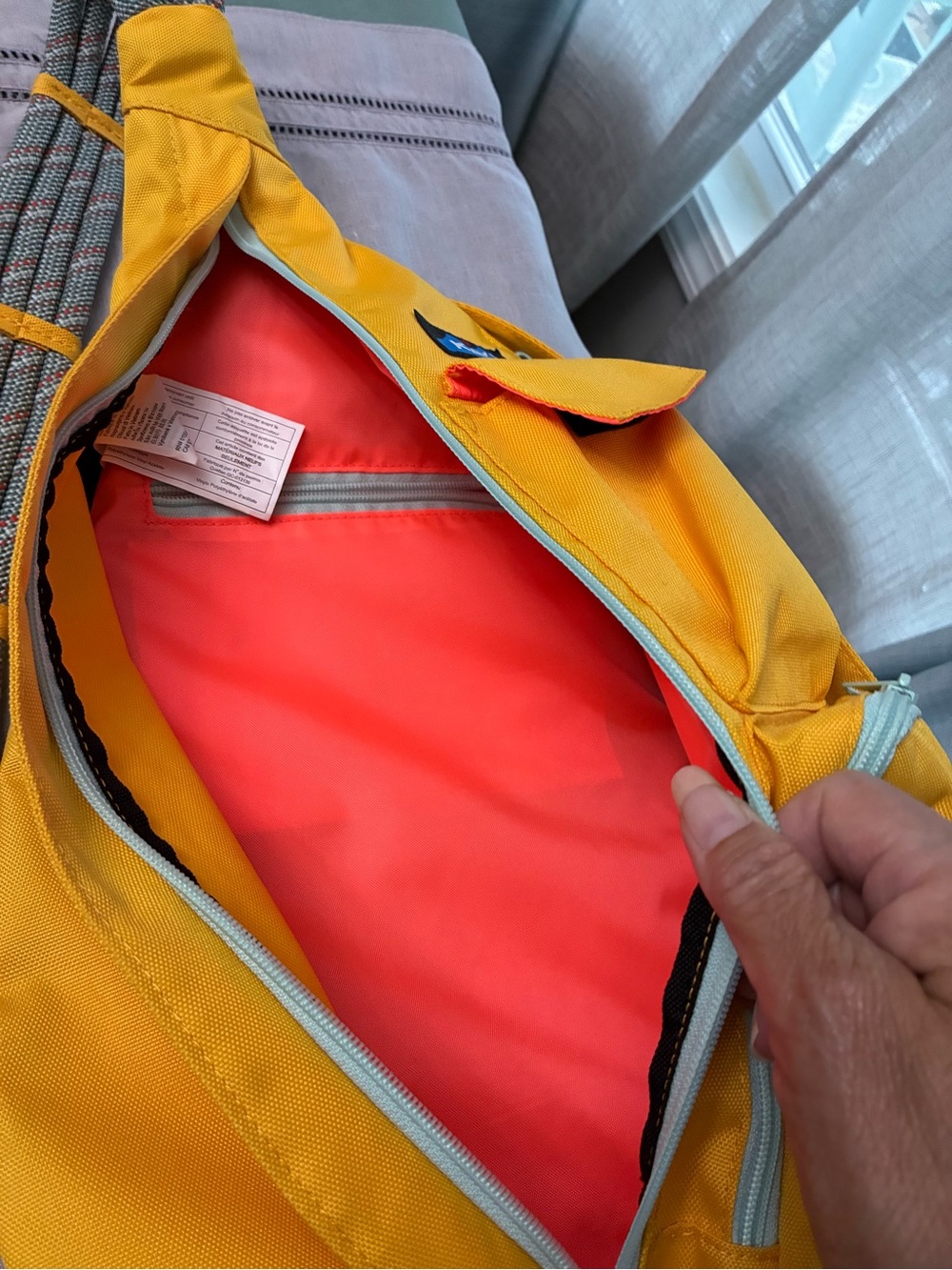 Kavu Yellow Sling Pack with Green Strap Accent - Picture 2 of 4